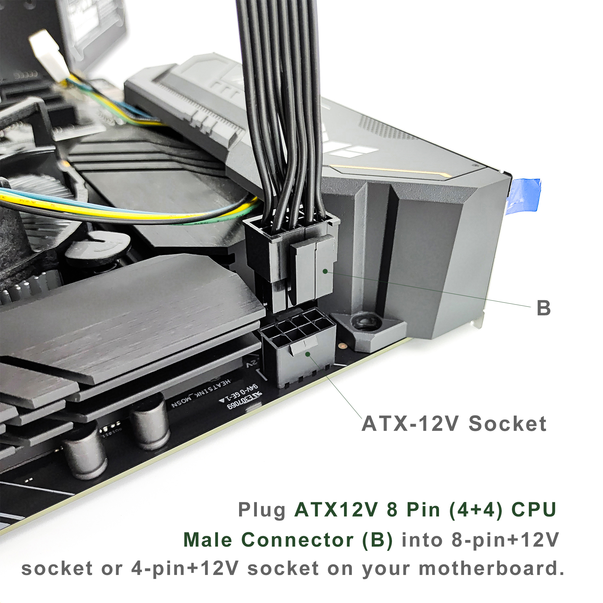 8 Pin 4 4 Atx12v Cpu Connector JZYMOD EPS/ATX12V 8 Pin (4+4) CPU Power Cable only for Corsair Modular